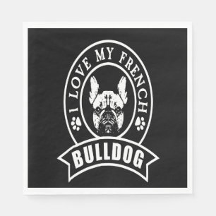 Frenchie Gift Ik hou van mijn Franse Bulldog Servet