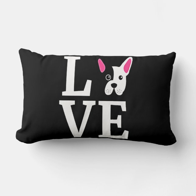 Frenchie Gift | Love French Bulldog Gift Kussen (Voorkant)