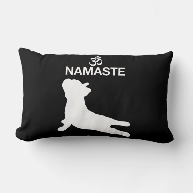 Frenchie Gift | Namaste French Bulldog Gift Kussen (Voorkant)