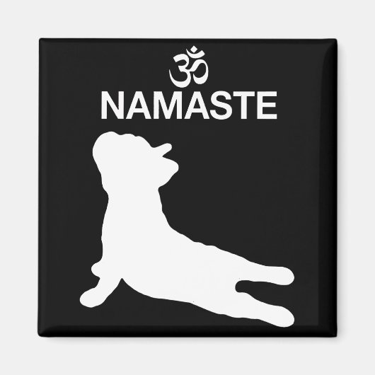 Frenchie Gift | Namaste French Bulldog Gift Magneet (Voorkant)