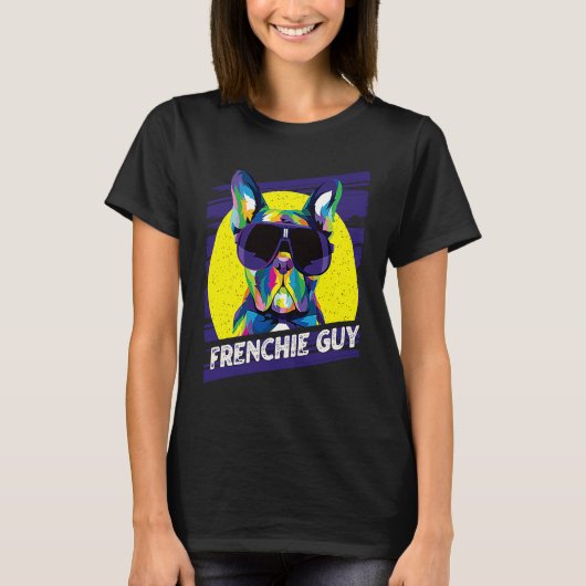 Frenchie Guy  Dog Dad Humor Fur Dad French Bulldog T-shirt (Voorkant)