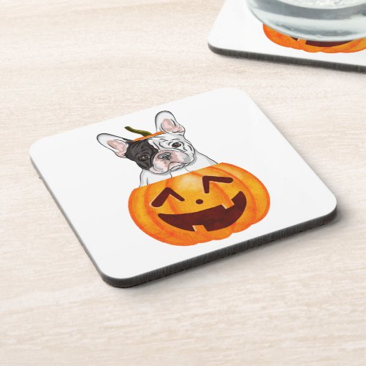 Frenchie Halloween Bier Onderzetter (Linkerzijde)