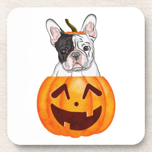 Frenchie Halloween Bier Onderzetter (Voorkant)