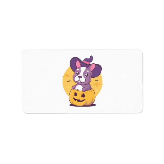 Frenchie Halloween Etiket (Voorkant)