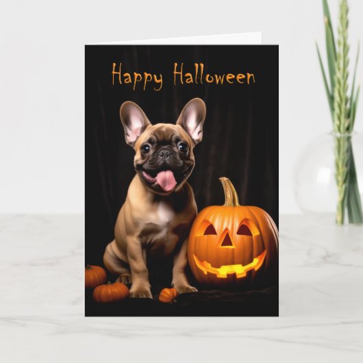 Frenchie Halloween Kaart (Voorkant)