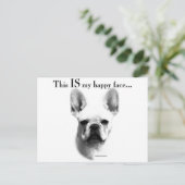 Frenchie Happy Face Briefkaart (Staand voorkant)