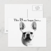 Frenchie Happy Face Briefkaart (Voorkant / Achterkant)