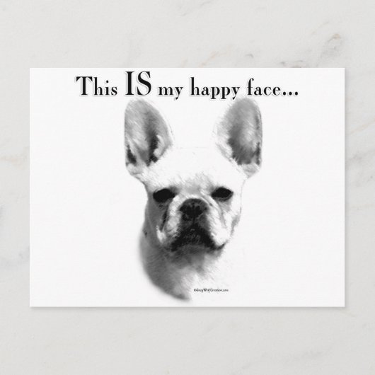 Frenchie Happy Face Briefkaart (Voorkant)