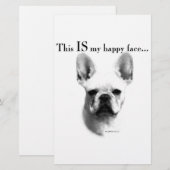 Frenchie Happy Face Briefpapier (Voorkant / Achterkant)