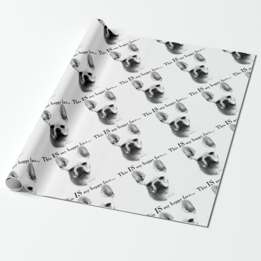 Frenchie Happy Face Cadeaupapier (Uitgerold)