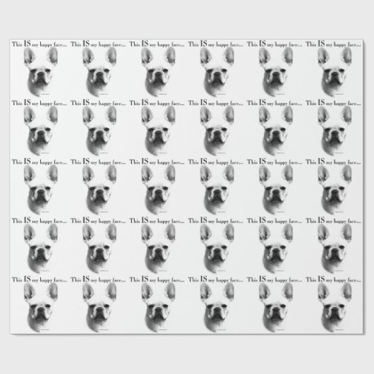 Frenchie Happy Face Cadeaupapier (Vlak)