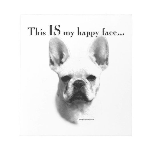 Frenchie Happy Face Notitieblok (Voorkant)