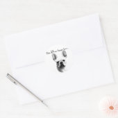 Frenchie Happy Face Ronde Sticker (Envelop)