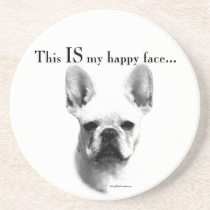 Frenchie Happy Face Zandsteen Onderzetter