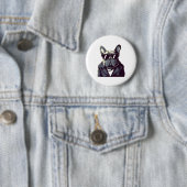 Frenchie Het Feest Man Ronde Button 5,7 Cm (In situ)