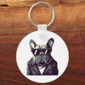Frenchie Het Feest Man Sleutelhanger (Voorkant)