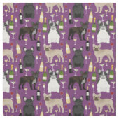 Frenchie-hond en paars van wijn stof (Swatch)