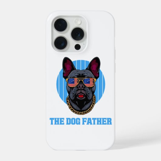Frenchie Hond Papa De Hond Vader Patriottisch Cade iPhone Hoesje (Achterkant)