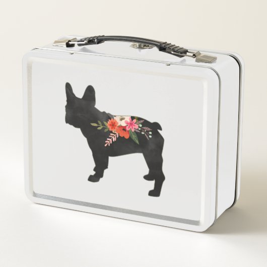 Frenchie Hondenras Boho Floral Silhouette (Achterkant)