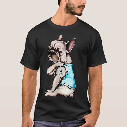Frenchie houdt van mama t-shirt (Voorkant)