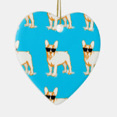 Frenchie Howlelu Keramisch Ornament (Rechts)
