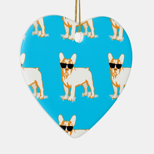 Frenchie Howlelu Keramisch Ornament (Rechts)