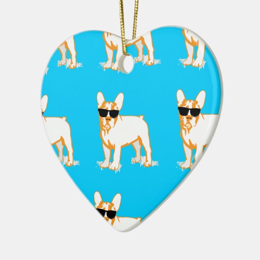 Frenchie Howlelu Keramisch Ornament (Links)