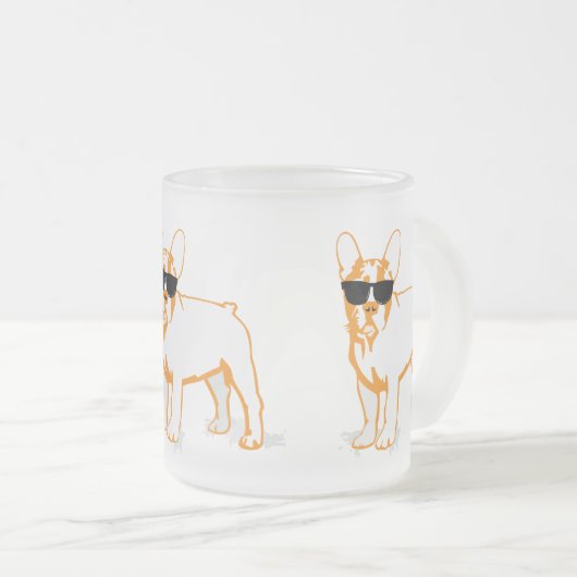 Frenchie Howlelu Matglas Koffiemok (Voorkant rechts)