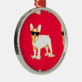 Frenchie Howlelu Metalen Ornament (Rechts)
