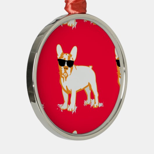 Frenchie Howlelu Metalen Ornament (Rechts)