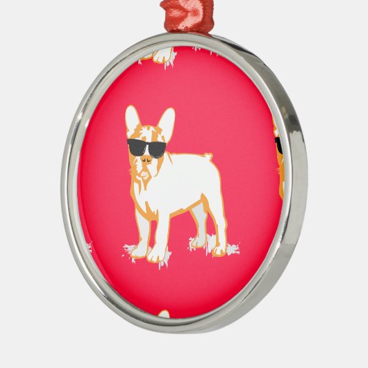 Frenchie Howlelu Metalen Ornament (Links)
