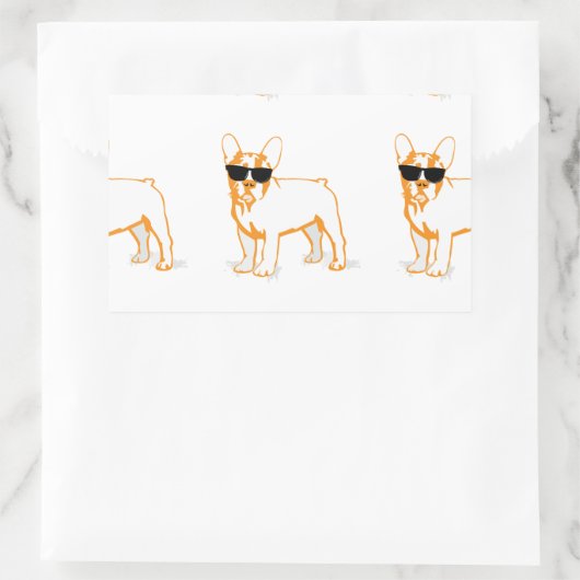 Frenchie Howlelu Rechthoekige Sticker (Tas)