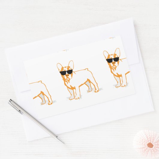 Frenchie Howlelu Rechthoekige Sticker (Envelop)