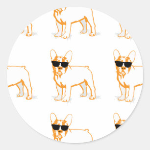 Frenchie Howlelu Ronde Sticker