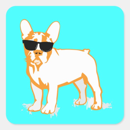 Frenchie Howlelu Vierkante Sticker (Voorkant)