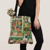 Frenchie in Boho Garden Theetuin Tote Bag (Dichtbij)