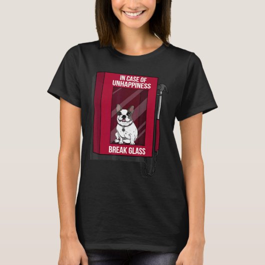 Frenchie in Hoesje van ongeluk Breek glasfrenc T-shirt (Voorkant)