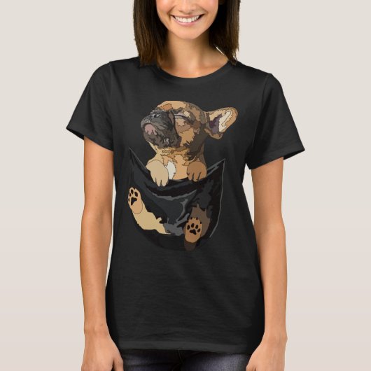 Frenchie In Pocket French Bulldog Mom Dad Dog T-shirt (Voorkant)