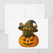 Frenchie in Pumpkin Feestdagenkaart (Voorkant / Achterkant)