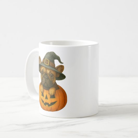 Frenchie in Pumpkin Koffiemok (Voorkant links)