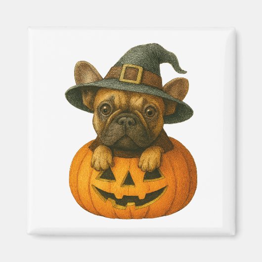 Frenchie in Pumpkin Magneet (Voorkant)