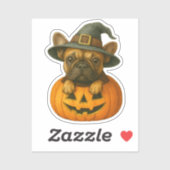 Frenchie in Pumpkin Sticker (Vel)