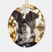 Frenchie-kerstbekentenis Cute Holiday Ornamy Keramisch Ornament (Links)