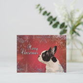 Frenchie-kerstkaart Feestdagenkaart (Staand voorkant)