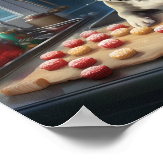 Frenchie Kerstkoekjes Feestelijke vakantie Poster (Hoek)