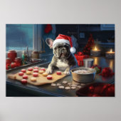 Frenchie Kerstkoekjes Feestelijke vakantie Poster (Voorkant)