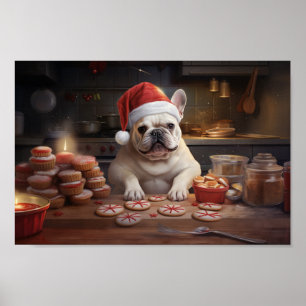 Frenchie Kerstkoekjes Feestelijke vakantie Poster