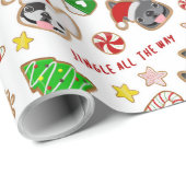 Frenchie-kerstkoekjes Verpakkingspapier Cadeaupapier (Rol Hoek)