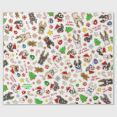 Frenchie-kerstkoekjes Verpakkingspapier Cadeaupapier (Vlak)