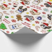 Frenchie-kerstkoekjes Verpakkingspapier Cadeaupapier (Hoek)